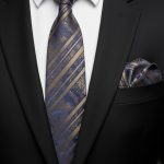 jacquard tie with pocket square  7 cm - 7.5 cm