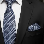 jacquard tie with pocket square  7 cm - 7.5 cm