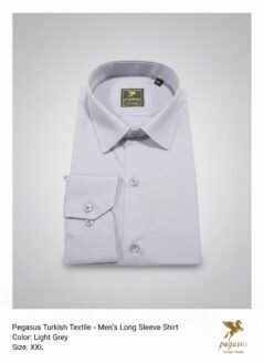 04- Premium Light Gray Cotton Classic Slim fit Shirt - Includes Luxury Gift Box