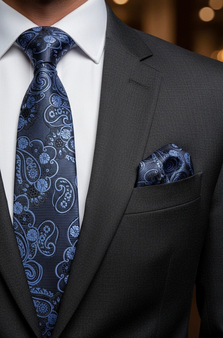 Blue Turkish Tie Set – 7.5 cm
Includes Matching Pocket Square & Luxury Gift Box