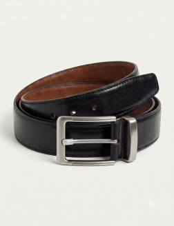 Premium Genuine Leather Double-Faced Belt – Black & Brown