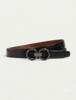 Perimum Genuine Leather Double-Faced Belt – Black & Havan
