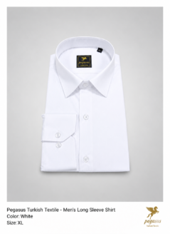 05- Luxury Turkish White Classic Slim fit Shirt  Cotton + Lycra - Includes Luxury Gift Box