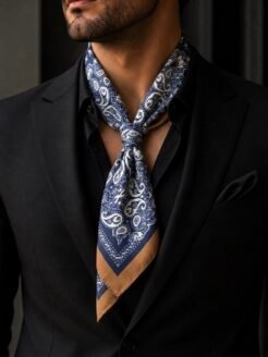 Luxury Navy Silk Ascot Scarf