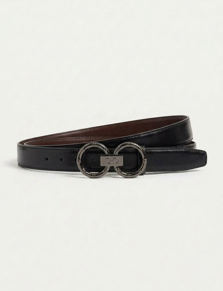 Perimum Genuine Leather Double-Faced Belt – Black & Brown