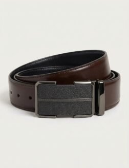Perimum Genuine Leather Double-Faced Belt – Black & Brown