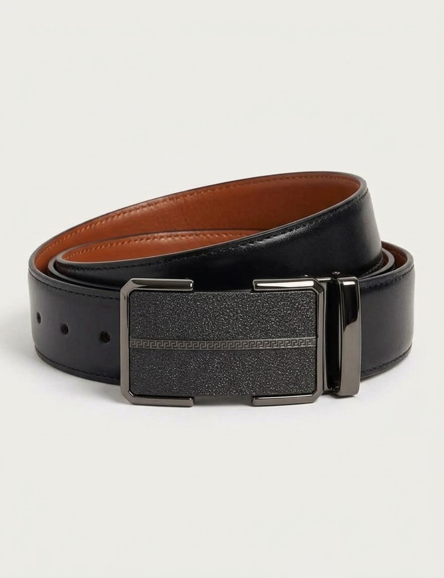 Perimum Genuine Leather Double-Faced Belt – Black & Havan