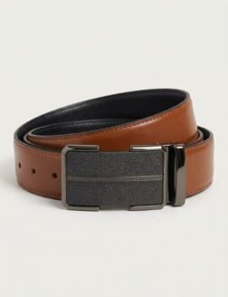 Perimum Genuine Leather Double-Faced Belt – Black & Havan