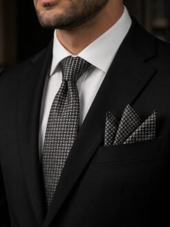 09- Black Dotted Premium Turkish Tie Set 7.5 cm

Includes Matching Pocket Square & Luxury Gift Box