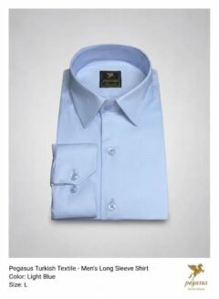 10 - Luxury Turkish Light Blue Classic Slim fit Shirt  Cotton + Lycra - Includes Luxury Gift Box