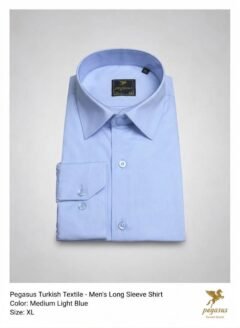 09 - Luxury Turkish Light Blue Classic Slim fit Shirt  Cotton + Lycra - Includes Luxury Gift Box