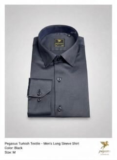 06- Luxury Turkish Dark Black Classic Slim fit Shirt  Cotton + Lycra - Includes Luxury Gift Box