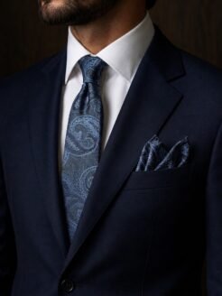10- Navy premium Turkish Tie Set  – 7.5 cm

Includes Matching Pocket Square & Luxury Gift Box
