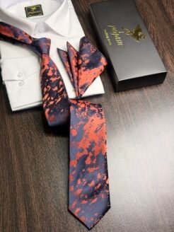 03- Midnight Navy & Coral Premium Turkish Tie Set 7.5 cm

Includes Matching Pocket Square & Luxury Gift Box