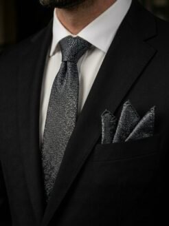 02- Luxury Black Micro-Texture Turkish Tie Set 7.5 cm

Includes Matching Pocket Square & Luxury Gift Box