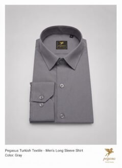 04- Premium Gray Cotton Classic Slim fit Shirt - Includes Luxury Gift Box
